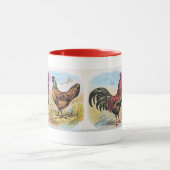 Vintager Huhn-Druck-Hahn und Henne Tasse (Zentrum)
