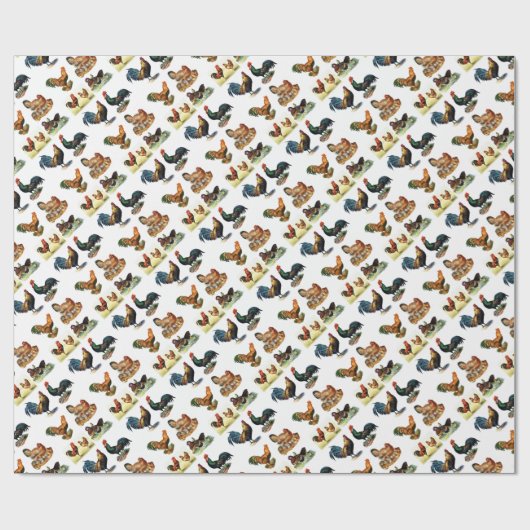Vintager Huhnentwurf Geschenkpapier (Flach)