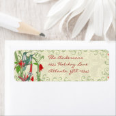 Vintager Humingbird Swirl Weihnachtszeit Rücksende (Insitu)