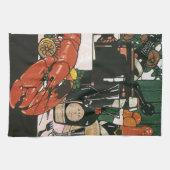 Vintager Hummer Champagner; Extravagantes elegante Geschirrtuch (Horizontal)