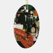 Vintager Hummer Champagner; Extravagantes elegante Keramikornament (Rechts)