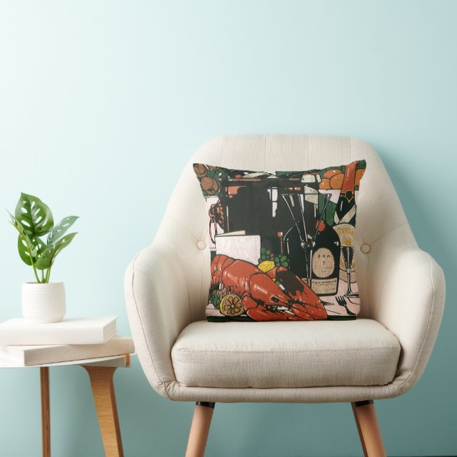 Vintager Hummer Champagner; Extravagantes elegante Kissen (Stuhl )