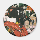 Vintager Hummer Champagner; Extravagantes elegante Magnet (Vorne)