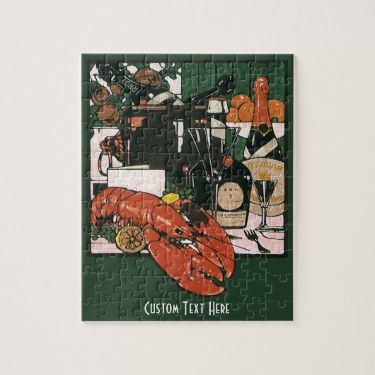 Vintager Hummer Champagner; Extravagantes elegante Puzzle (Vertikal)