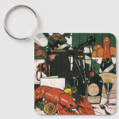 Vintager Hummer Champagner; Extravagantes elegante Schlüsselanhänger (Vorderseite)