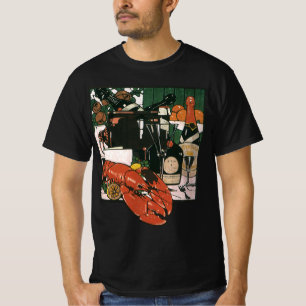 Vintager Hummer Champagner; Extravagantes elegante T-Shirt