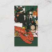 Vintager Hummer Champagner, Extravagantes elegante Visitenkarte (Rückseite)