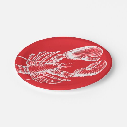 Vintager Hummer Pappteller (Schrägansicht)