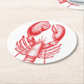 Vintager Hummer-Untersetzer Runder Pappuntersetzer (Angewinkelt)