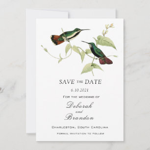 Vintager Humming-Bird-Hochzeitstag speichern Save The Date