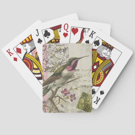 Vintager Hummingbird...Kartenstapel Spielkarten (Rückseite)