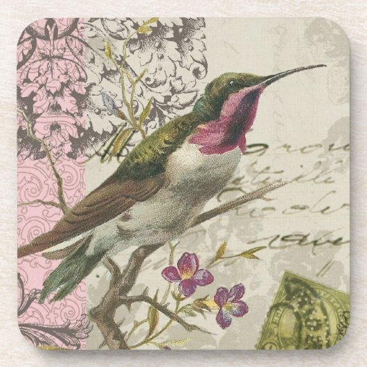 Vintager Hummingbird...Kork-Untersetzer Untersetzer (Vorderseite)