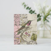 Vintager Hummingbird...Postkarte Postkarte (Stehend Vorderseite)