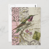 Vintager Hummingbird...Postkarte Postkarte (Vorne/Hinten)
