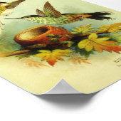 Vintager Hummingbird Print Poster (Ecke)