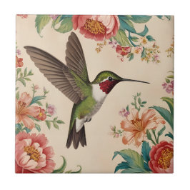 Vintager Hummingvogel Fliese