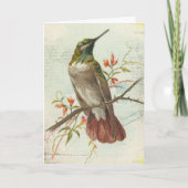 Vintager Hummingvogel, Geburtstag Karte (Vorderseite)
