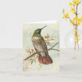 Vintager Hummingvogel, Geburtstag Karte (Gelbe Blume)