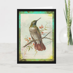 Vintager Hummingvogel Karte
