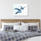 Vintager Hummingvogel Leinwanddruck (Insitu (Schlafzimmer))