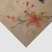 Vintager Hummingvogel mit Kirschblüten Dekoupage Seidenpapier (Detail)