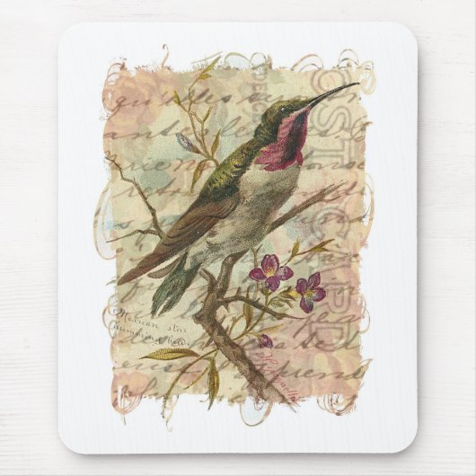 Vintager Hummingvogel Mousepad (Vorne)
