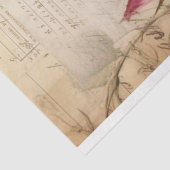 Vintager Hummingvogel und rosa Rosen Seidenpapier (Ausschnitt)