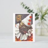 Vintager Hund als Clown-Postkarte verkleidet Postkarte (Stehend Vorderseite)