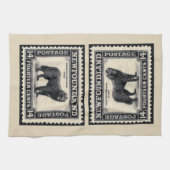 Vintager Hund aus Neufundland Geschirrtuch (Horizontal)