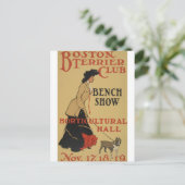 Vintager Hund Boston Terrier Club Postcard Postkarte (Stehend Vorderseite)