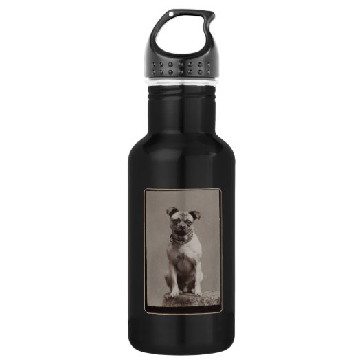 Vintager Hund Edelstahlflasche (Vorderseite)