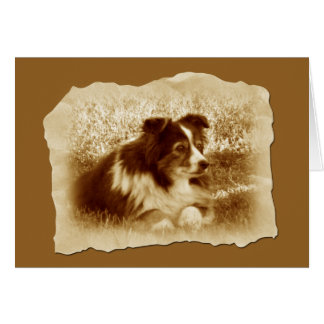 Vintager Hund in Sepia Tones Grußkarte