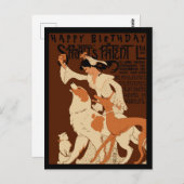 Vintager Hund Lover Happy Birthday Postkarte (Vorne/Hinten)