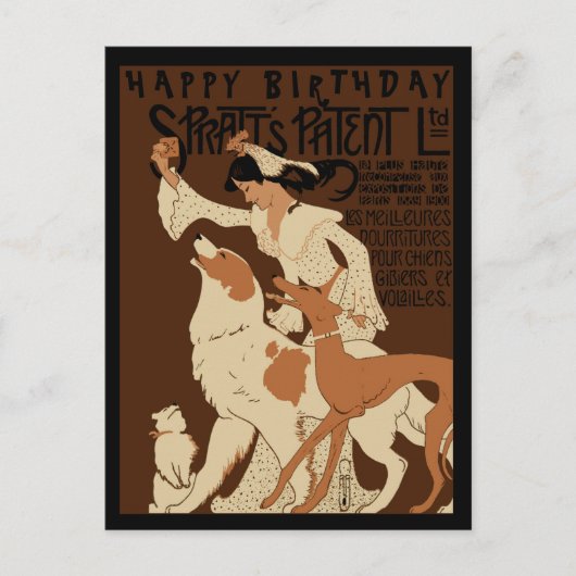 Vintager Hund Lover Happy Birthday Postkarte (Vorderseite)