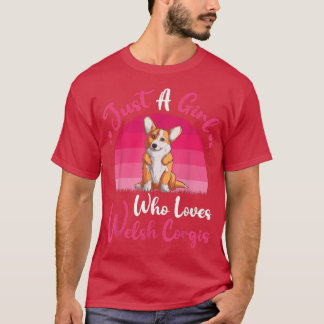Vintager Hund Lover Nur ein Mädchen, das Walisisch T-Shirt