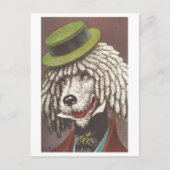 Vintager Hund mit Hut Postkarte (Vorderseite)