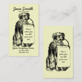 Vintager Hund mit Korb Visitenkarte (Vorne/Hinten)
