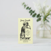 Vintager Hund mit Korb Visitenkarte (Stehend Vorderseite)