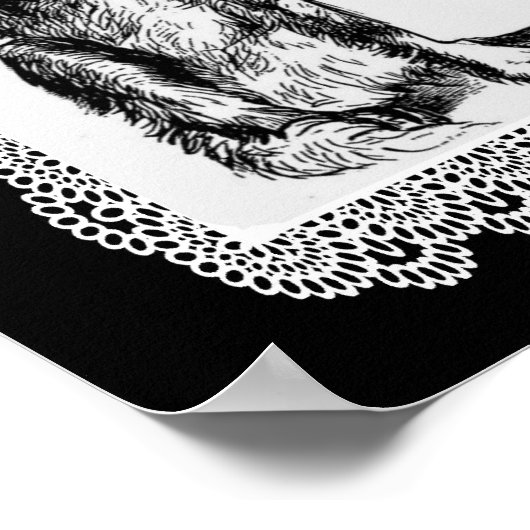 Vintager Hund mit Stift Poster (Ecke)