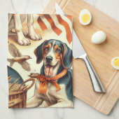 Vintager Hund nahtlos Geschirrtuch (Viertel Falte)