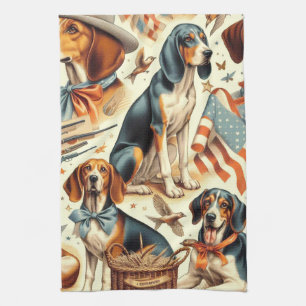Vintager Hund nahtlos Geschirrtuch