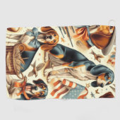 Vintager Hund nahtlos Golfhandtuch (Horizontal)
