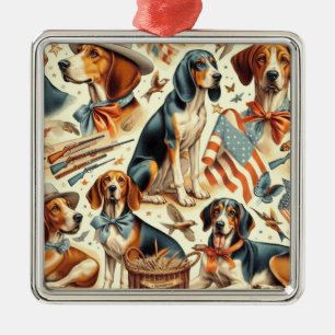 Vintager Hund nahtlos Ornament Aus Metall