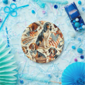 Vintager Hund nahtlos Pappteller (Party)