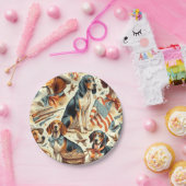 Vintager Hund nahtlos Pappteller (Party)