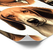Vintager Hund nahtlos Poster (Ecke)