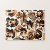 Vintager Hund nahtlos Puzzle (Horizontal)