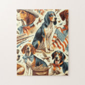 Vintager Hund nahtlos Puzzle (Vertikal)