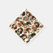 Vintager Hund nahtlos Serviette (Ecke)
