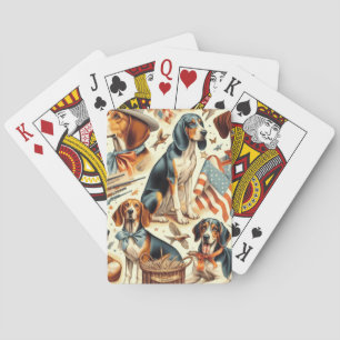 Vintager Hund nahtlos Spielkarten